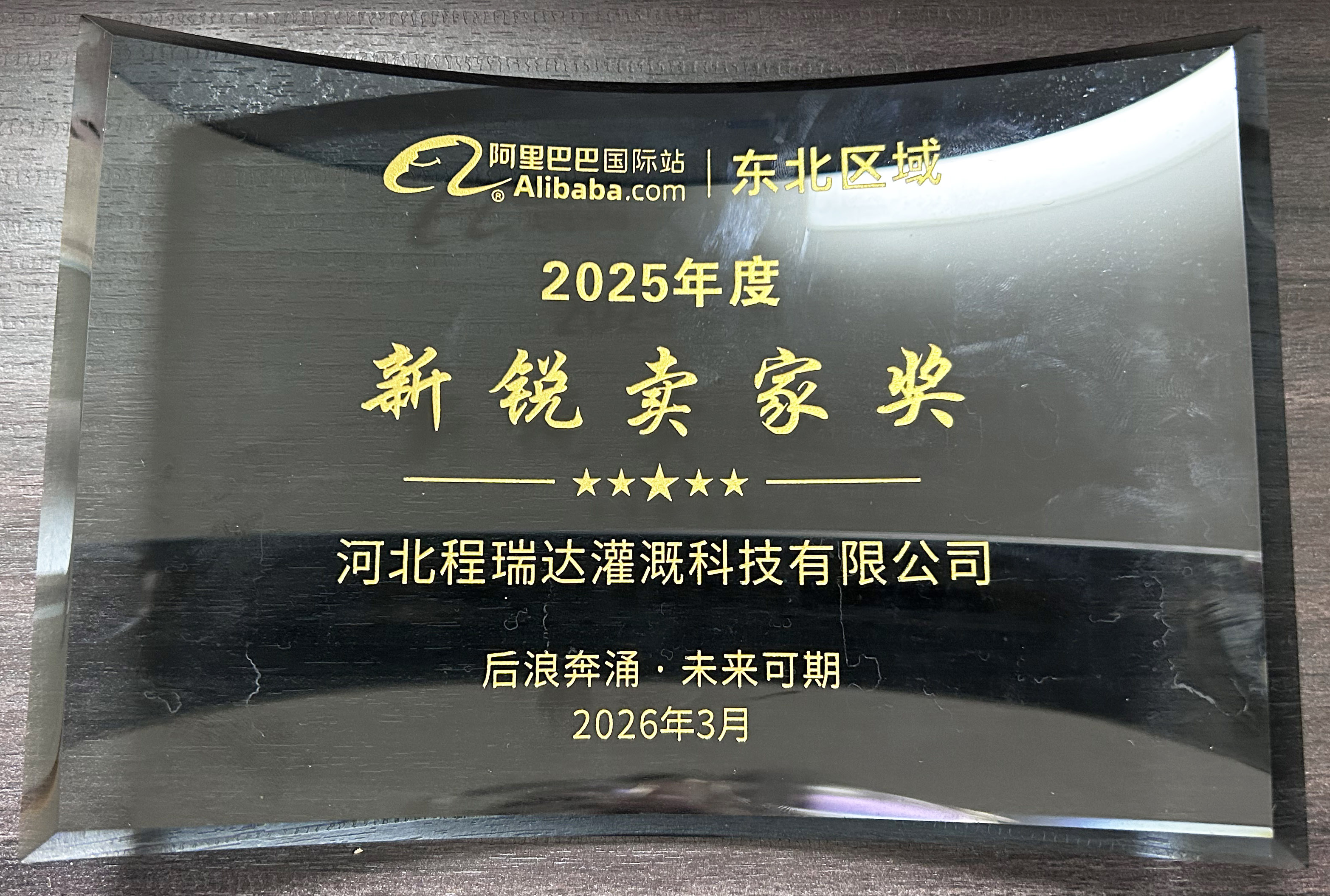 德阳程瑞达灌溉 | 荣获阿里国际站新锐卖家奖